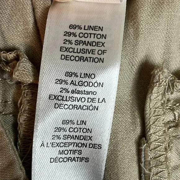 🤍Chico’s Casual linen blend Embellished Utility Crop Pants, XS/2 - Picture 16 of 17